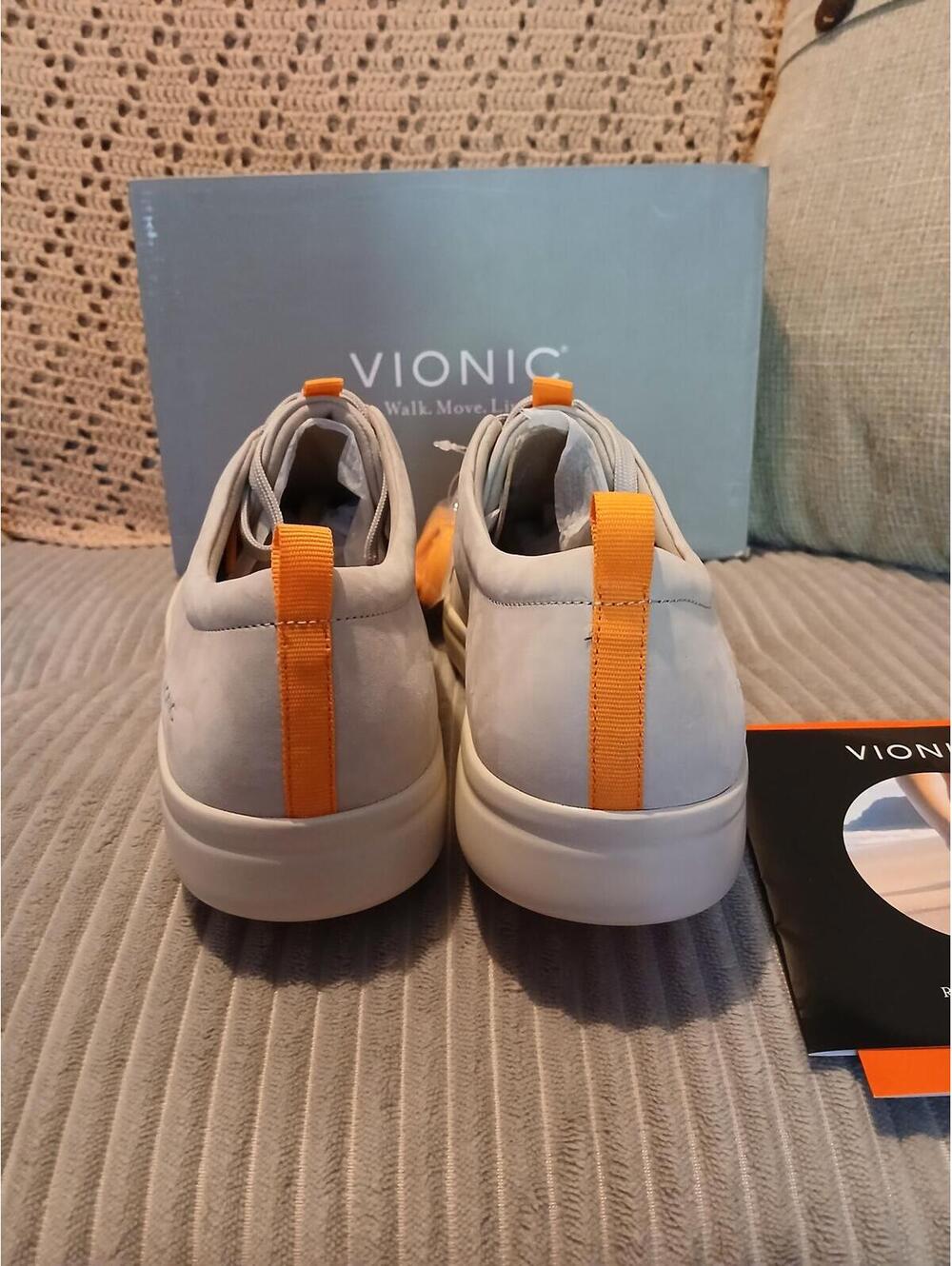 Vionic Women's Casual Sneakers with Orange Accents - Picture 3 of 5